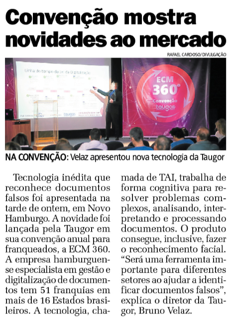 Convenção ECM 360º realizado pela Taugor Corporation - Jornal NH.